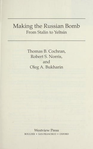 Making the Russian bomb: from Stalin to Yeltsin