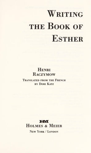 Writing the Book of Esther