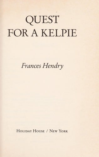 Quest for a kelpie