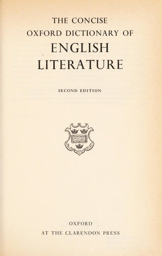 The Concise Oxford dictionary of English literature.