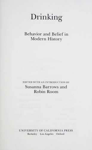 Drinking: behavior and belief in modern history