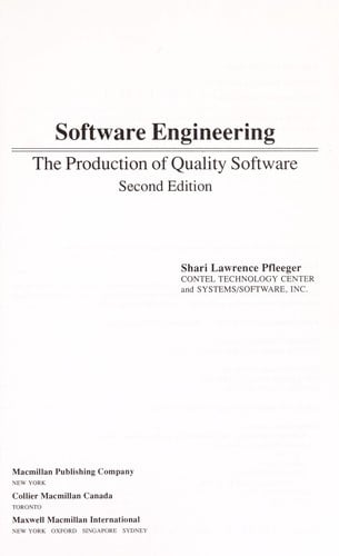 Software engineering: the production of quality software