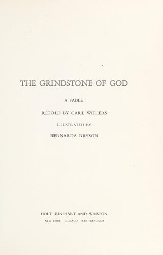 The grindstone of God: a fable.