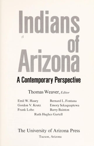 Indians of Arizona: a contemporary perspective