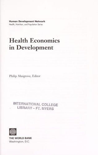 Health economics in development