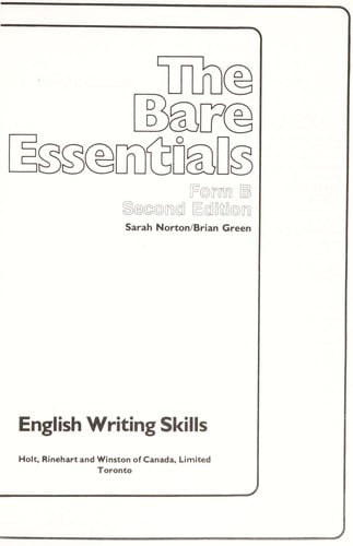 The bare essentials: form B : English writing skills