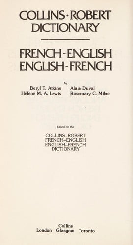 Robert - Collins poche dictionnaire: francais-anglais, anglais-francais = Collins - Robert dictionary, French-English, English-French