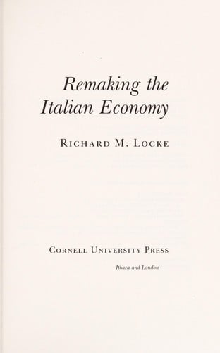 Remaking the Italian economy