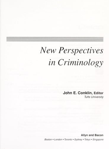 New perspectives in criminology