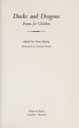 Ducks and dragons: poems for children