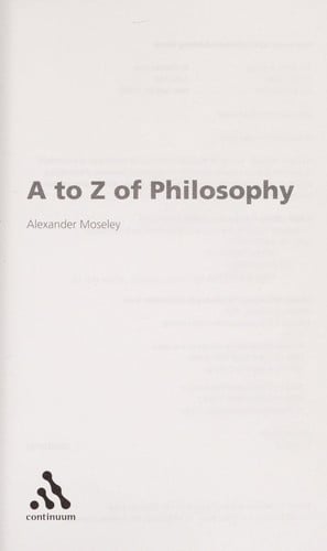 The A to Z of philosophy
