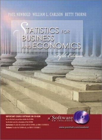 Statistics for Business and Economics and Student CD-ROM, Fifth Edition