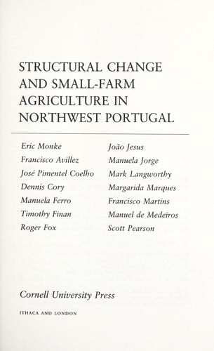 Structural change and small-farm agriculture in Northwest Portugal