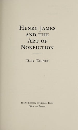 Henry James and the art of nonfiction