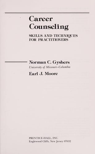Career counseling: skills and techniques for practitioners