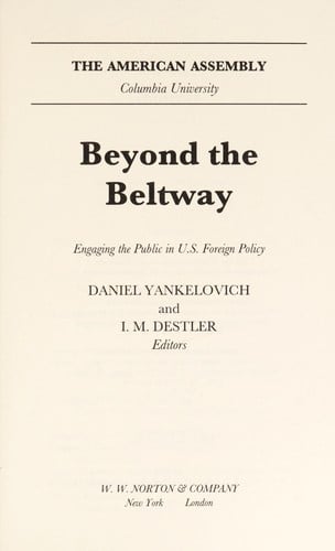 Beyond the beltway: engaging the public in U.S. foreign policy