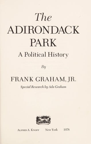 The Adirondack Park: a political history