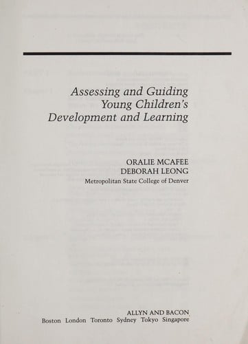 Assessing and guiding young children's development and learning