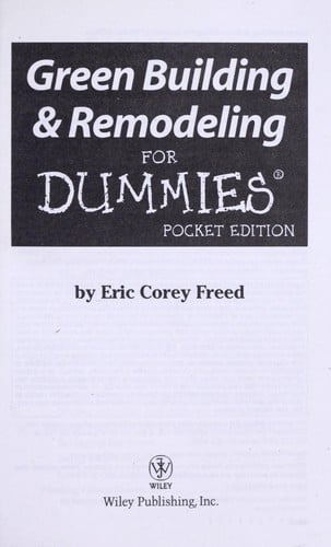 Green Building and Remodeling For Dummies