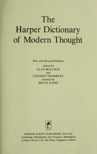 The Harper dictionary of modern thought.
