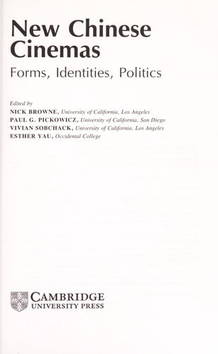 New Chinese cinemas: forms, identities, politics