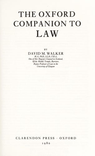 The Oxford companion to law
