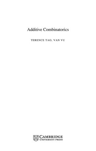 ADDITIVE COMBINATORICS.