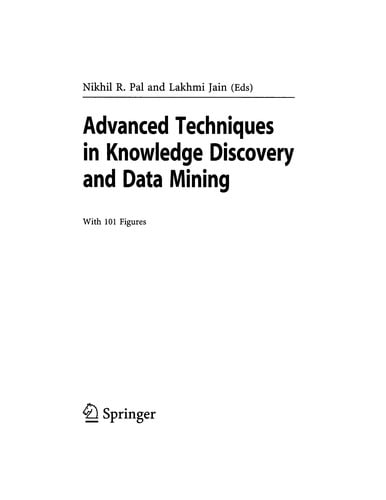 Advanced techniques in knowledge discovery and data mining