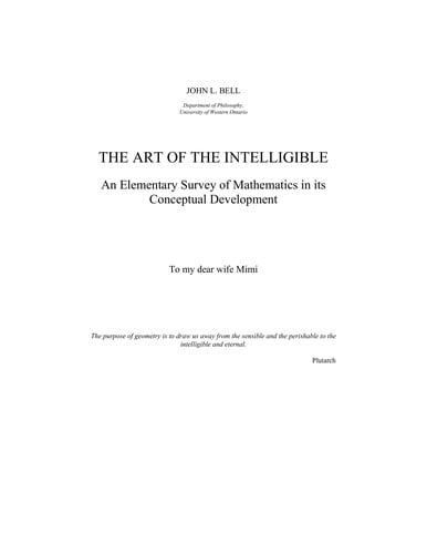 The art of the intelligible: an elementary survey of mathematics in its conceptual development