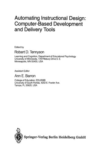 Automating Instructional Design: Computer-Based Development and Delivery Tools