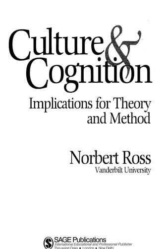 Culture & cognition: implications for theory and method