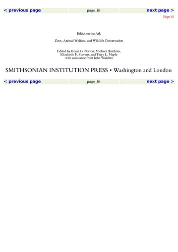 Ethics on the ark: zoos, animal welfare, and wildlife conservation