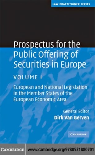 Prospectus for the public offering of securities in Europe