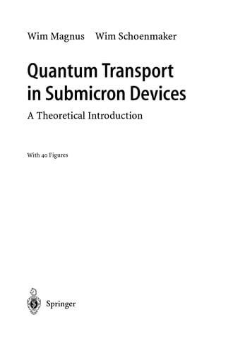 Quantum transport in submicron devices: a theoretical introduction