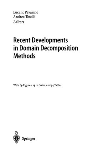 Recent developments in domain decomposition methods