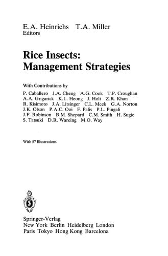 Rice Insects: Management Strategies