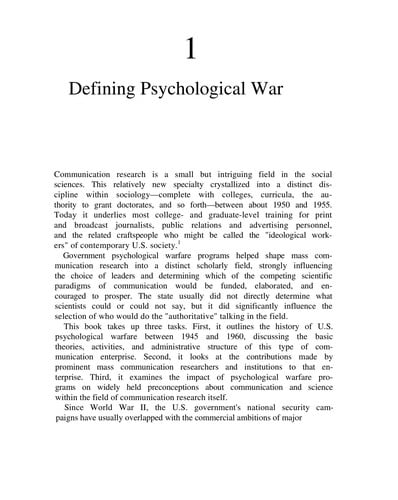 Science of coercion: communication research and psychological warfare, 1945-1960