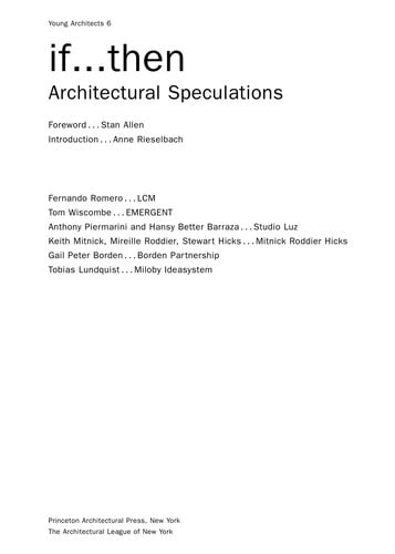 If--then: architectural speculations