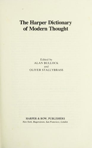 The Harper dictionary of modern thought