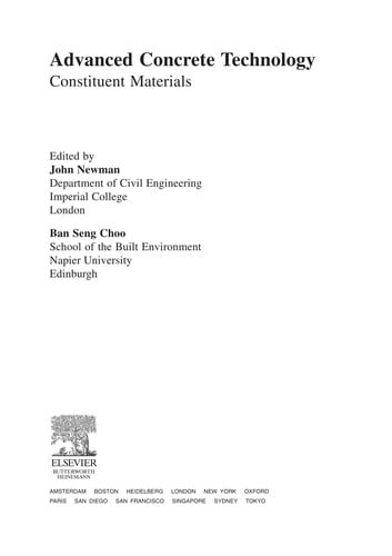 Advanced Concrete Technology: Constituent Materials