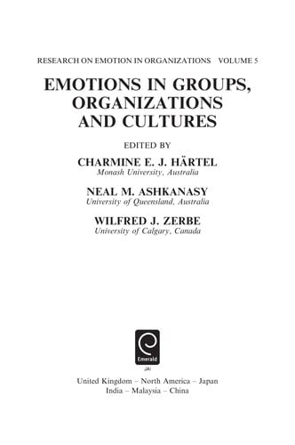 Emotions in Groups, Organizations and Cultures