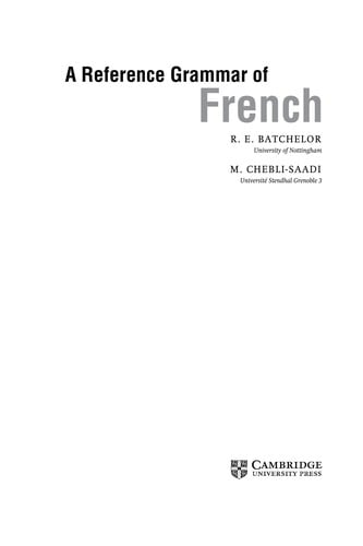 A reference grammar of French