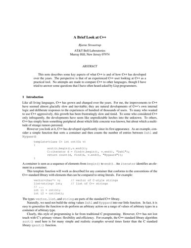 The C[plus plus] programming language