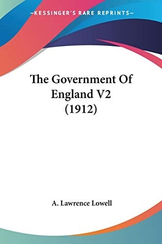 The Government Of England V2 (1912)