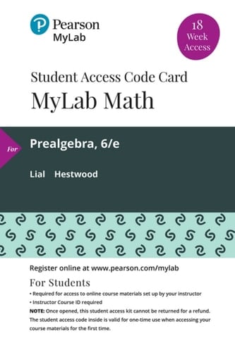 MyLab Math with Pearson eText Access Code for Prealgebra