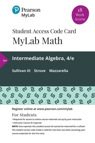 MyLab Math with Pearson eText Access Code for Intermediate Algebra