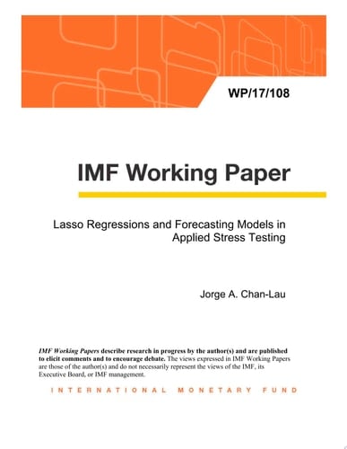 Lasso Regressions and Forecasting Models in Applied Stress Testing