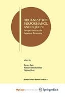 Organization, Performance and Equity Perspectives on the Japanese Economy