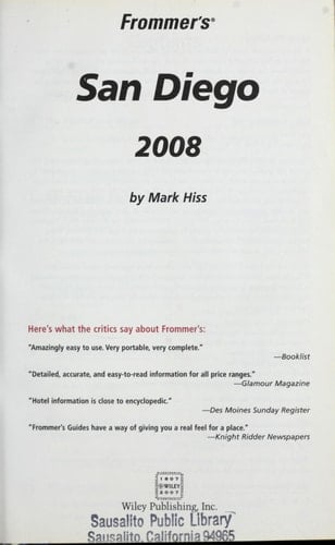 Frommer's San Diego 2008