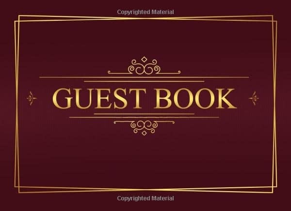 Guest Book Guest Book, Red and Golden Color, Sign in Book for Business Banquet, Bridal Showers, Baby Shower, Graduation Party, Weddings, Birthdays, Retirement Parties and More